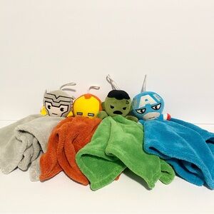 Marvel Captain America Lovey Avengers Baby Toy Blue Soft Security Blanket Towel